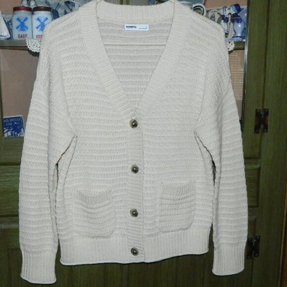 Women’s Cardigan Sweater Beige Size Small Sonoma Goods For Life see measurements - Picture 10 of 10
